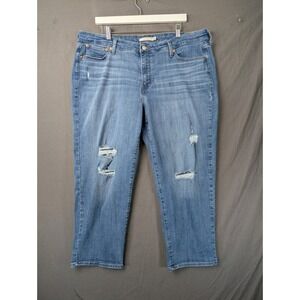 Levi's Boyfriend Jeans Blue Distressed Mid Rise Plus Size 20W